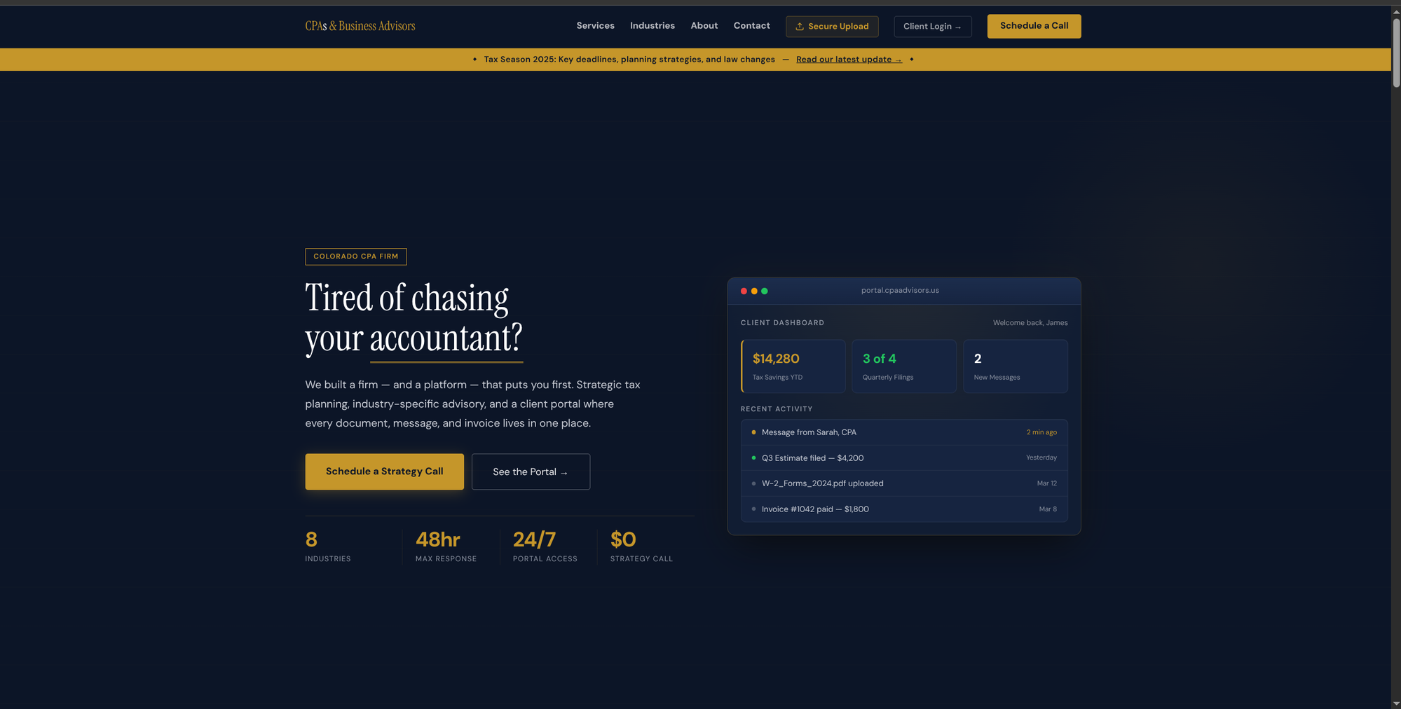 Screenshot of CPAs & Business Advisors